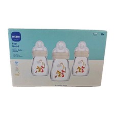 MAM Feel Good Glass Baby Bottle Set 3 Pack 6oz Bottles
