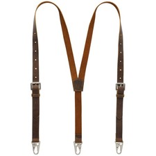 Genuine Leather Suspenders for Men, Y Design Suspenders Under Clothes with 3 ...