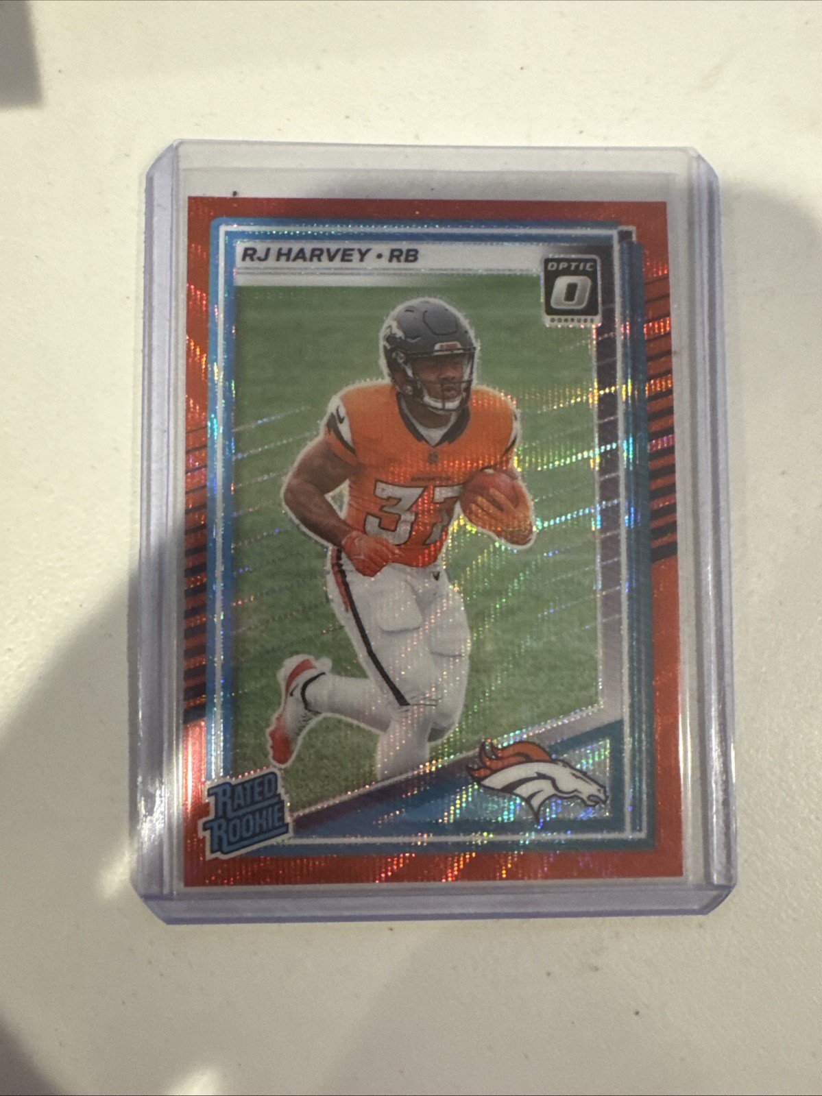 2025 Panini Donruss - Rated Rookie RJ Harvey #312 Optic Preview Red Wave #4505