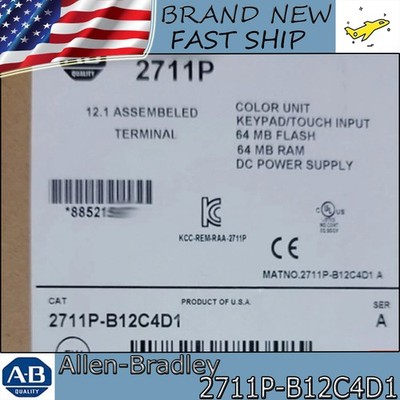 New In Box NEW PLC 2711P-B12C4D1 AB 1PC PanelView Plus Terminal Free Tax