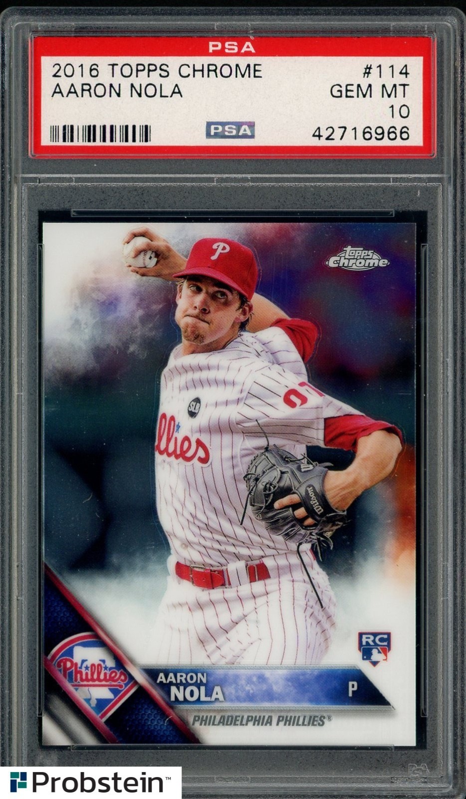 2016 Topps Chrome #114 Aaron Nola Phillies RC Rookie PSA 10 GEM MINT
