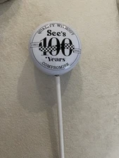 See's Candies 100th Anniversary Limited Ed. Lollipop Tin Empty Case 1st Shop NEW