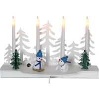 Star Led Fenster Leuchter Snowy Holz Deko Weihnachts Schneemann Szene Warmweiß