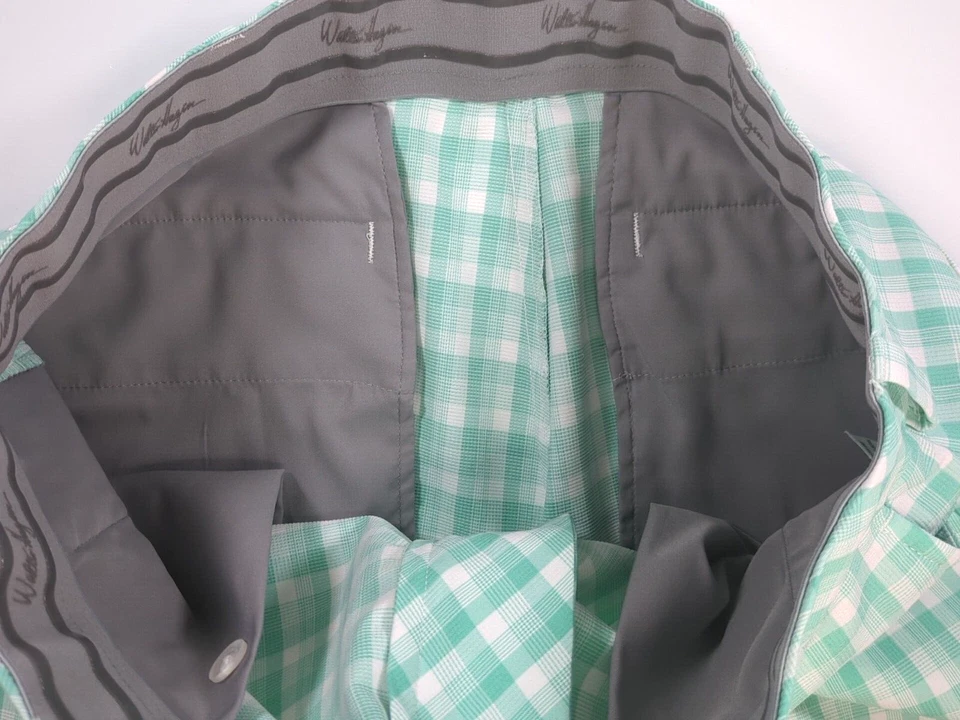 Pantalones Cortos Informales de Golf Walter Hagen Perfect 11 Cuadros Verdes Para Hombres 34 x 10 Foto 4 de 4