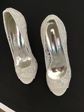 Wedding and formal occasion shoes. NEW WHITE LACE PATTERN.  Comfortable/stylish