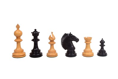 Wooden Chess Pieces ,King Height - 4.50 Inches ,Ebony and Box Wood, Extra Queens