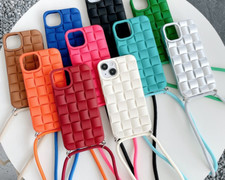 Necklace Lanyard Holder Weave Cover Case for Iphone 16 Pro Max 15 14 13 12 11