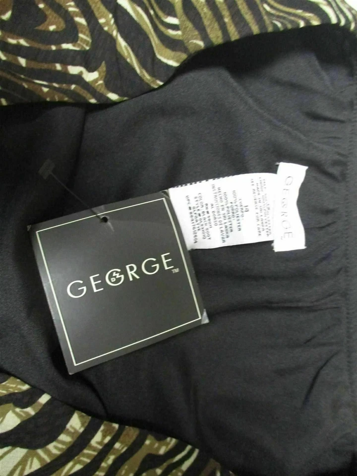  Nueva falda multicolor GEORGE SHA2573 para mujer talla 14 línea A hasta debajo de la rodilla Foto 3 de 4