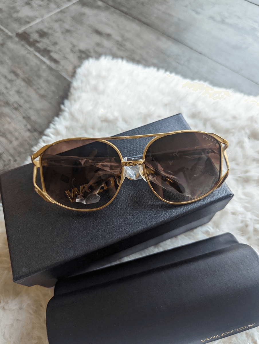 NIB WILDFOX Dynasty Gold Frame Sunglasses | eBay display picture 2