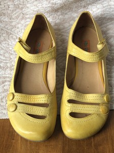 yellow mary jane flats