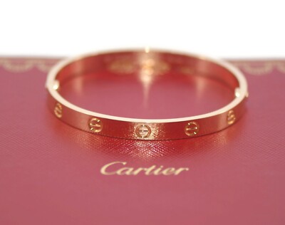 Cartier 18K Rose Gold Love Bracelet Size 17 | eBay