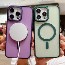 Fashion Magsafe Frosted Shockproof Phone Case For iPhone 16 Pro Max 14 Plus 11