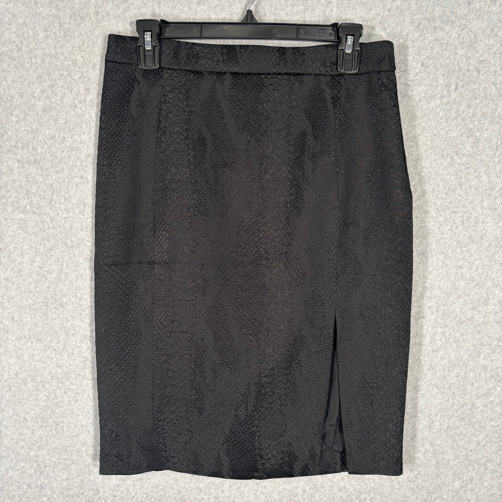 Altuzarra Skirt 10 Black Snakeskin Pencil Knee Zipper Slit Withy Moto Goth Sexy