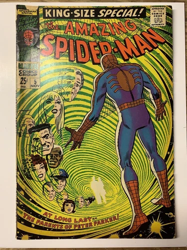 The Amazing Spider-Man Annual #5/Marvel Comic Book/1st Richard & Mary Parker/VG+