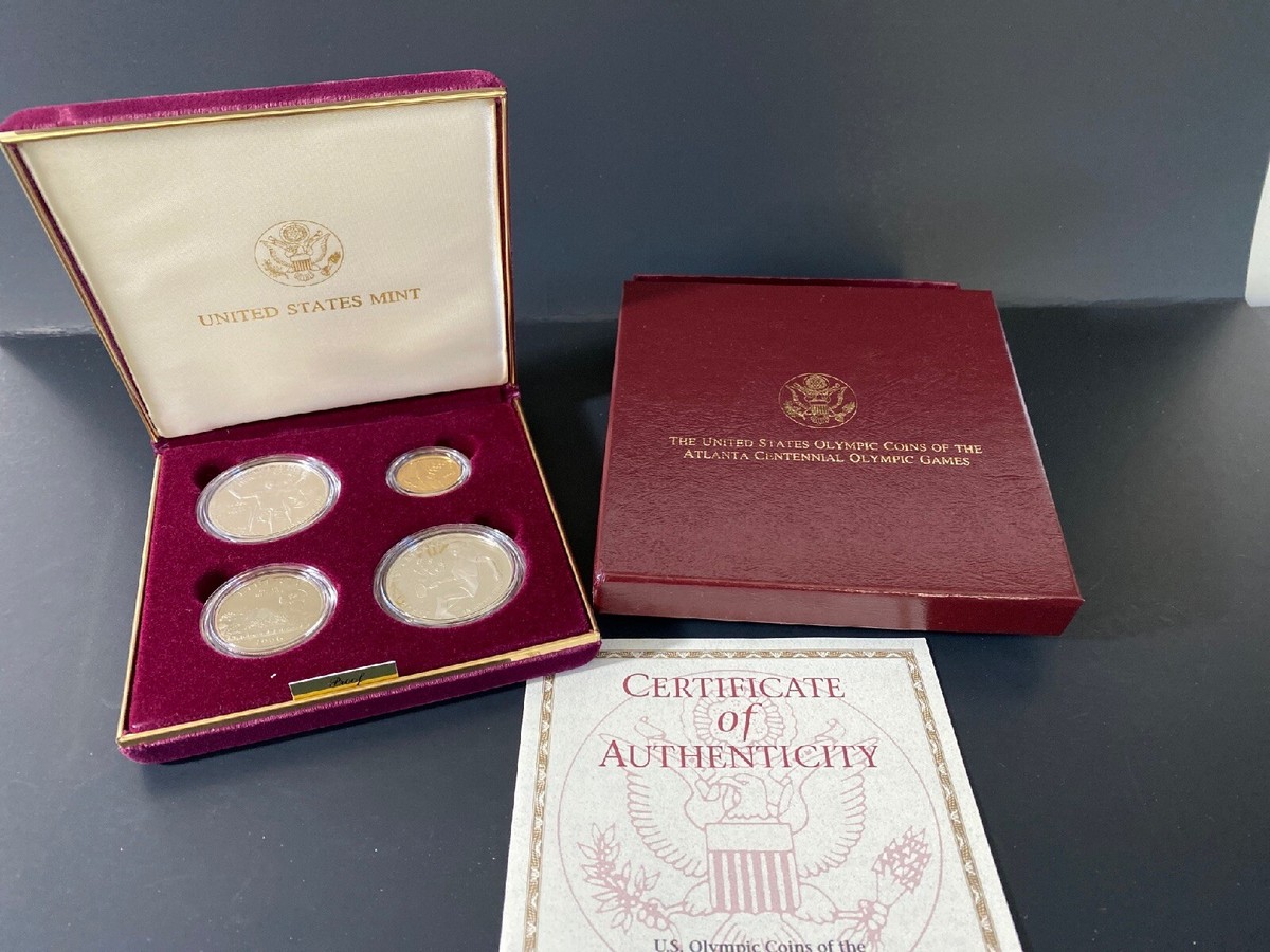 ベ*リ様 B　1996年　U.S アメリカオリンピック　メダルセット 1996 Atlanta Olympic Games 4 coin set U.S. Mint Gold/Silver