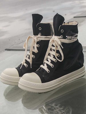 rick Thick-soled high-top canvas shoes men's short boots owens