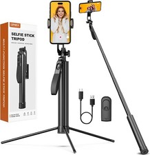 72" Metal Tripod and Selfie Stick,Tripod Stand,Rechargeable Remote,360  Rotation