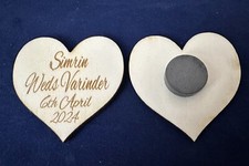 Personalised Wooden Hearts Custom Engraved Fridge Magnets 5cm Special  Occasions