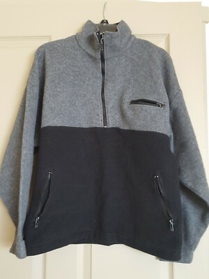 Nectar Threads Man Fleece Sweater Half Zipper Size XL Black and Grey