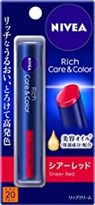 KAO NIVEA Rich Care & Color Lip Cream Sheer Red 2g