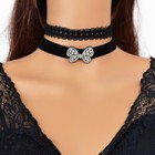 Elegant Charms Black Bow Statement Necklace Chic Style Fashionable Trendy Choker