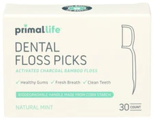 Primal Life Organics Floss Dental Bamboo Charc 30 Ea
