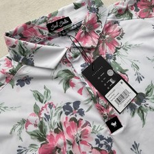 Bad Birdie Mens Size XL X-Large Spring Showers Floral Core Polo Shirt Golf