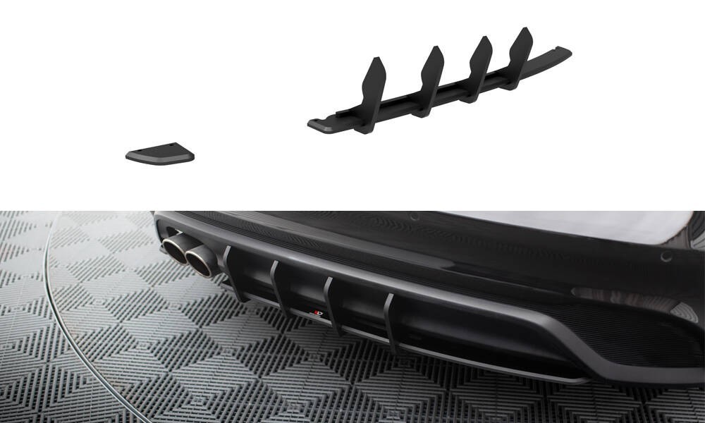 Diffuseur arriere aerodynamique Maxton pour Jaguar XE X760 rouge augmentant la stabilite