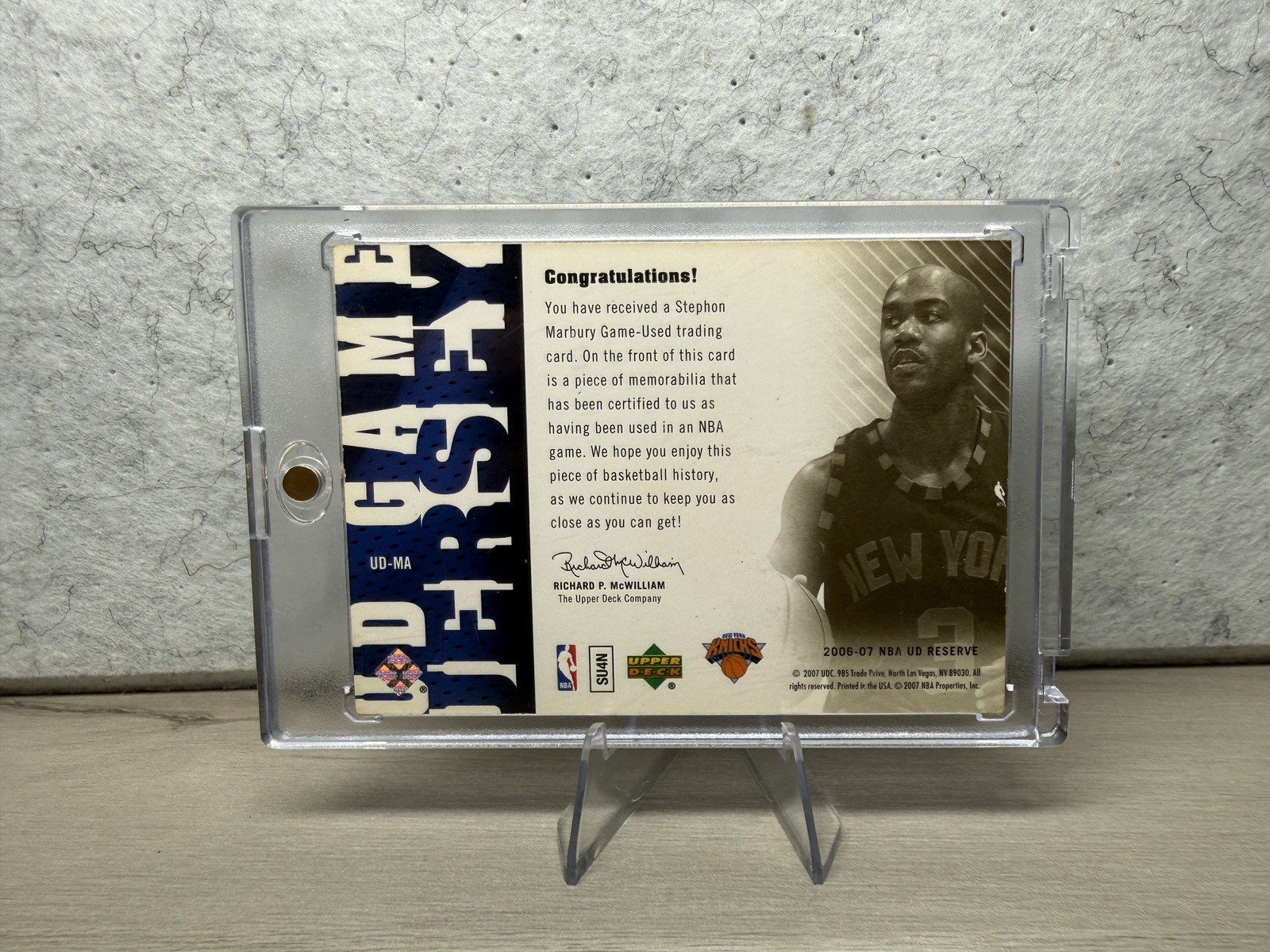 STEPHON MARBURY 2006-07 UPPER DECK MINT UD GAME JERSEY  view 2