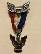 Vintage Boy Scouts Eagle Scout Medal Sterling Silver Pin