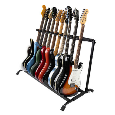 Rok-It Multi Guitar Stand Rack with Folding Design, Holds up to 10 Guitars
