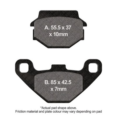 EBC Motorcycle TT Brake Pads Rear Left Cectek 500 EFI King Cobra 2009 - 2010