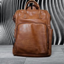  165 Citi Collective Explorer Vintage Tan Diaper Bag Backpack Vegan Faux Leather