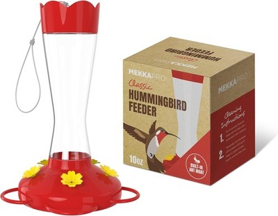 Hanging Hummingbird Feeder - 5 Nectar Stations with Built-in Ant Guard, 10oz