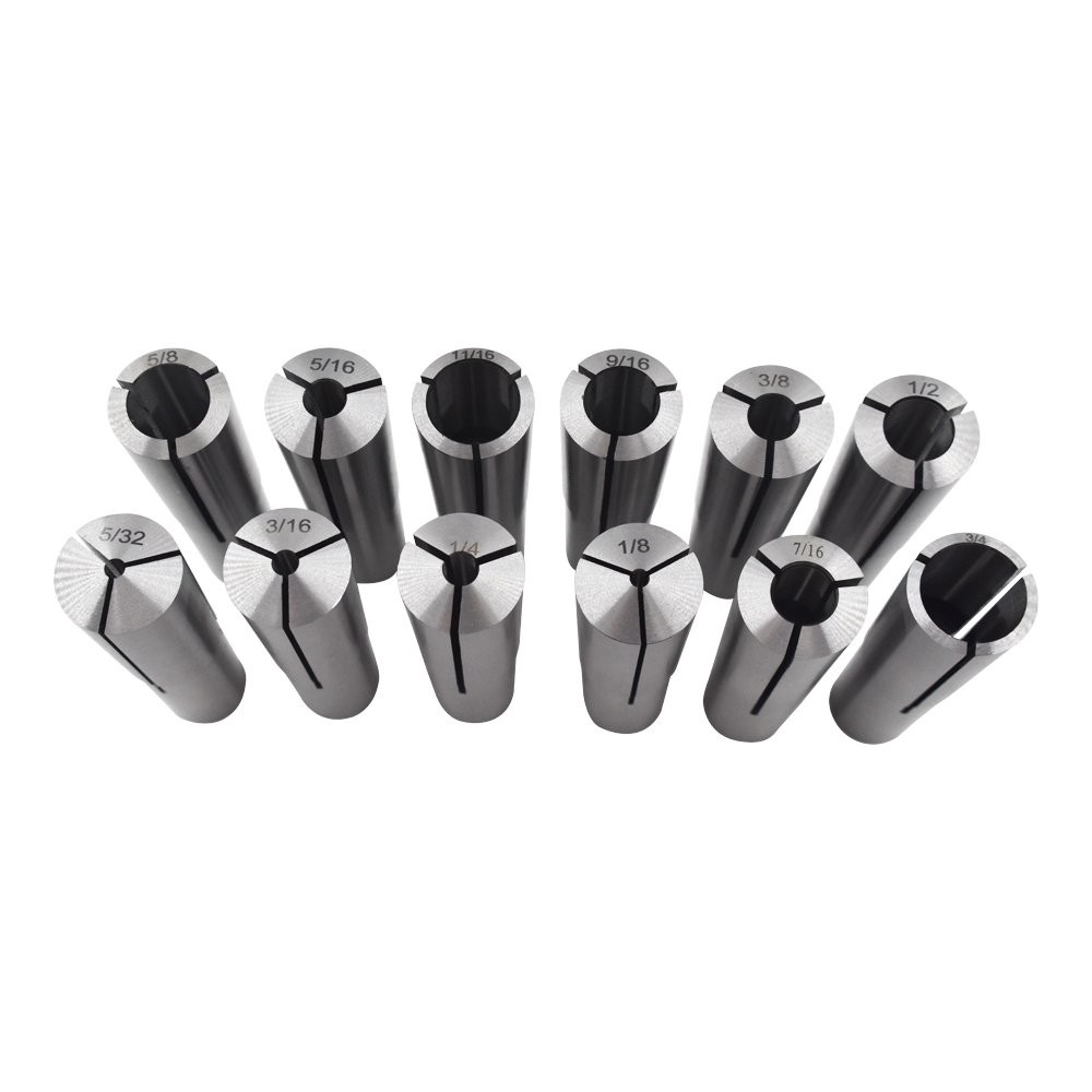 12 Pcs 3MT MT3 #3 Morse Taper Shank Collets Includes 1/8" - 3/4" Chuck Set
