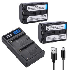 2 Pack Replacement NP-FM50 Battery with Charger Compatible with Sony NP-FM30 ...