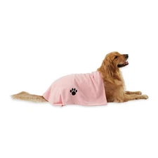 Bone Dry Pet X-Large Terry Microfiber Drying Towel – Pink, Embroidered