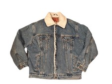 Vintage Levi s Authentic Sherpa Lined Denim Trucker Jacket Size L