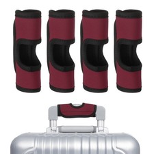 4Pcs Luggage Handle Wrap Hollow Luggage Identifiers for Luggage Wine Red