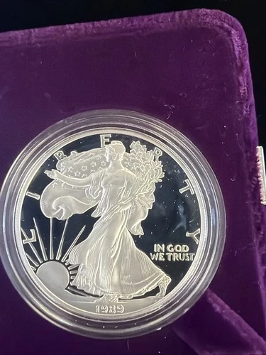 1989-S American Silver Eagle 1oz. - Proof / w/Box & COA / Beautiful -No Reserve!
