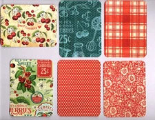 G45 LIFE'S A BOWL OF CHERRIES (6pk) HANDMADE POCKET/EPHEMERA CARDS Double-Sided