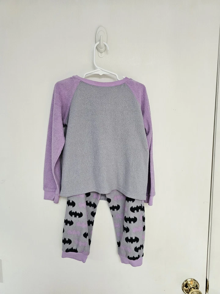 Batgirl Fleece Pajama Set Size 5, Grey And Purple, Flame Resistant - Изображение 2 из 4