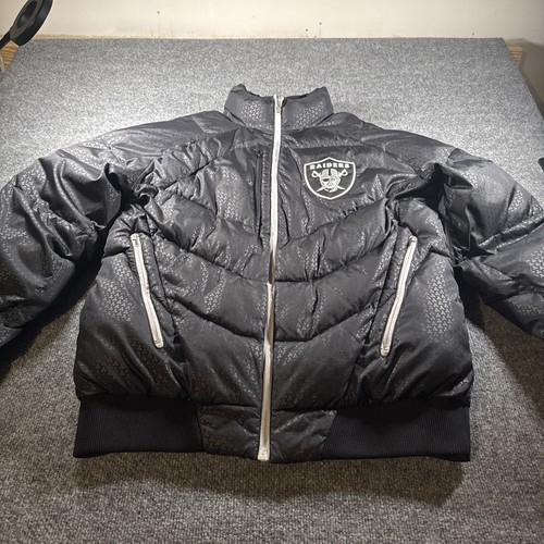 NFL Oakland Raiders Reebok Authentic Sideline Puffer Jacket Men’s Small Black