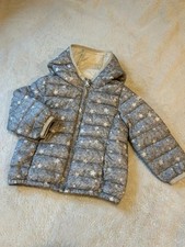 Baby GAP Primaloft Down Alternative 2T Grey Cream Stars Puffer Jacket