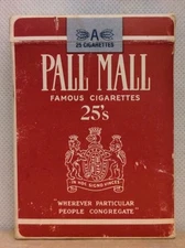 Vintage Pall Mall 25's Cigarettes Tobacco Advertisement Deck Playing Cards -NEW