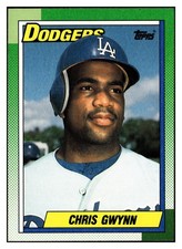 Chris Gwynn 1990 Topps #456 Los Angeles Dodgers VTG Baseball *318B