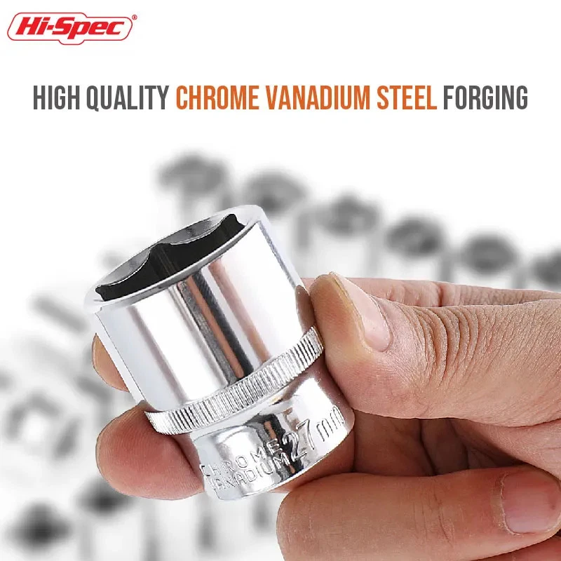 Hi-Spec 8-36mm 1/2"Drive Deep Impact Socket Set CR-V Steel Ratchet Wrench Socket - Image 4 of 4