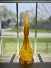 Husted Glass Works Blenko Decanter Style Yellow 627