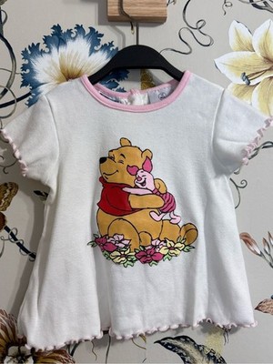 Vintage Pooh Baby Cute Girly Tee Shirt Size 12 Months Disney Babylove Shirt