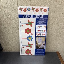 Vtg Plaid Stencil Decor Fun with Pinwheels Pattern 26725 Flowers/Ladybugs